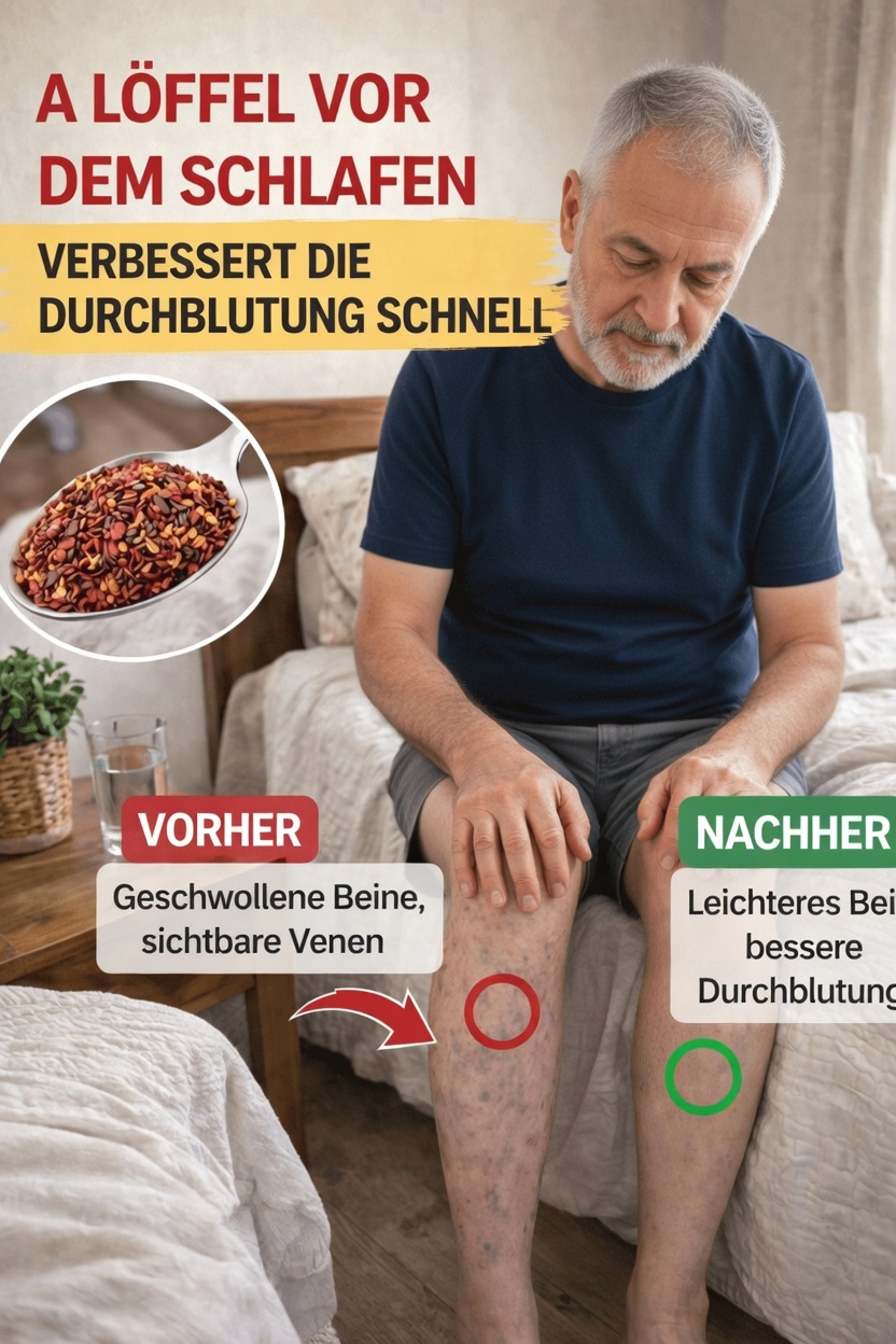 Warum viele ältere Erwachsene vor dem Schlafengehen einen Löffel Cayennepfeffer einnehmen, um die Durchblutung der Beine zu unterstützen