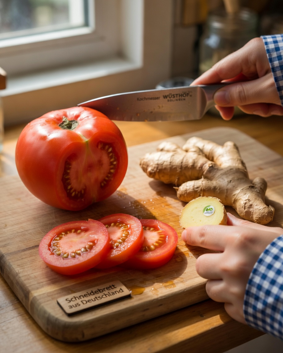 Wie man ein einfaches Tomaten-Ingwer-Getränk zubereitet, um das tägliche Wohlbefinden und Energieniveau zu unterstützen
