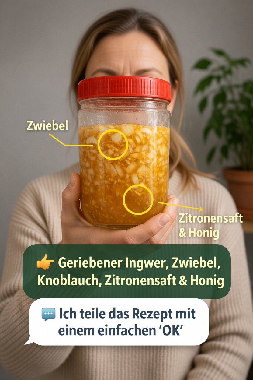 Haben Sie diese einfache Küchenmischung aus geriebenem Ingwer, Zwiebel, Knoblauch, Zitronensaft und Honig schon ausprobiert?