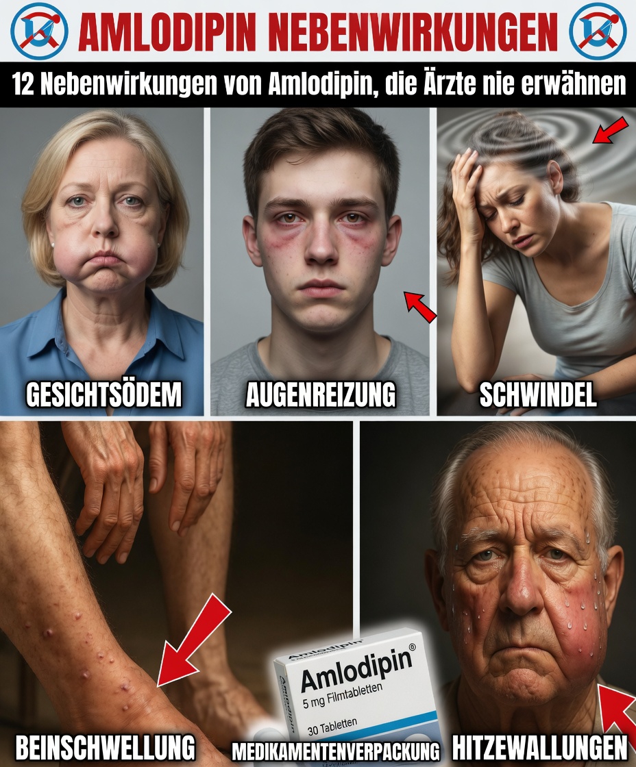 Entdecken Sie die 12 häufigsten Nebenwirkungen von Amlodipin und einfache Alltagstipps, damit Sie sich wohler fühlen