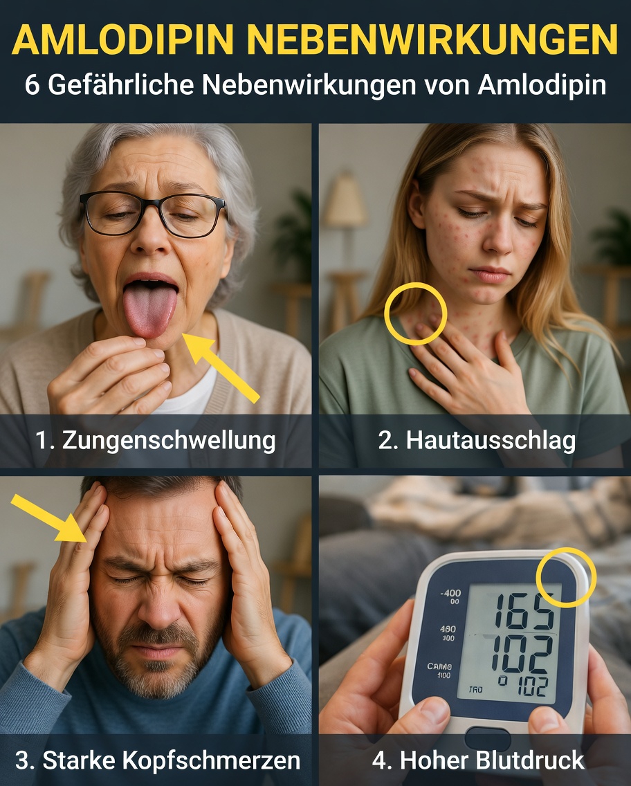 Was sind die 6 häufigen Nebenwirkungen von Amlodipin und was können Sie dagegen tun?