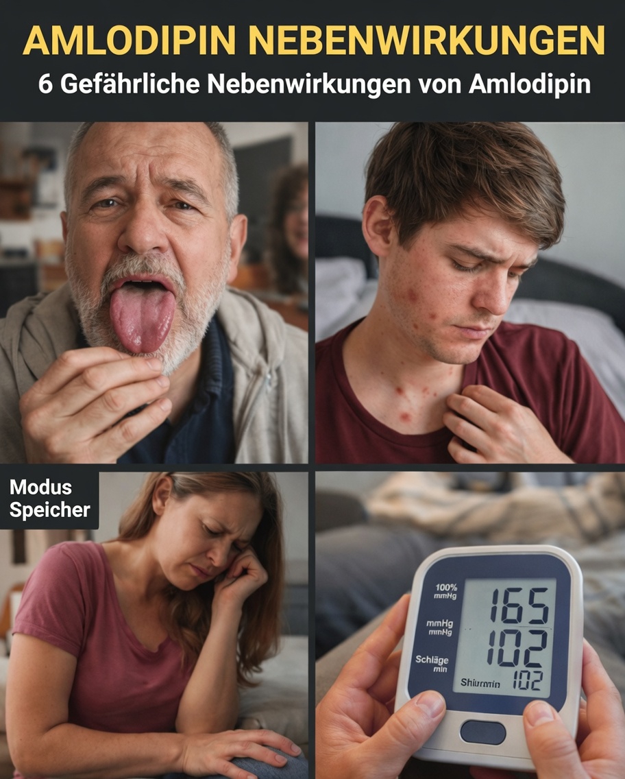 Was sind die 6 häufigen Nebenwirkungen von Amlodipin und was können Sie dagegen tun?