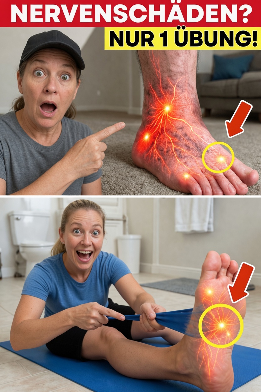 Eine einfache Fußdehnung, die viele Senioren über 60 für tägliche Beweglichkeit und Komfort nutzen
