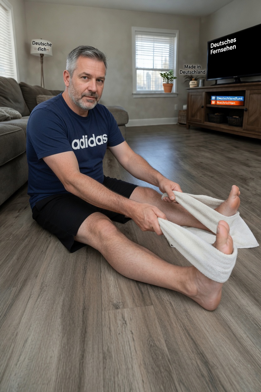 Eine einfache Fußdehnung, die viele Senioren über 60 für tägliche Beweglichkeit und Komfort nutzen