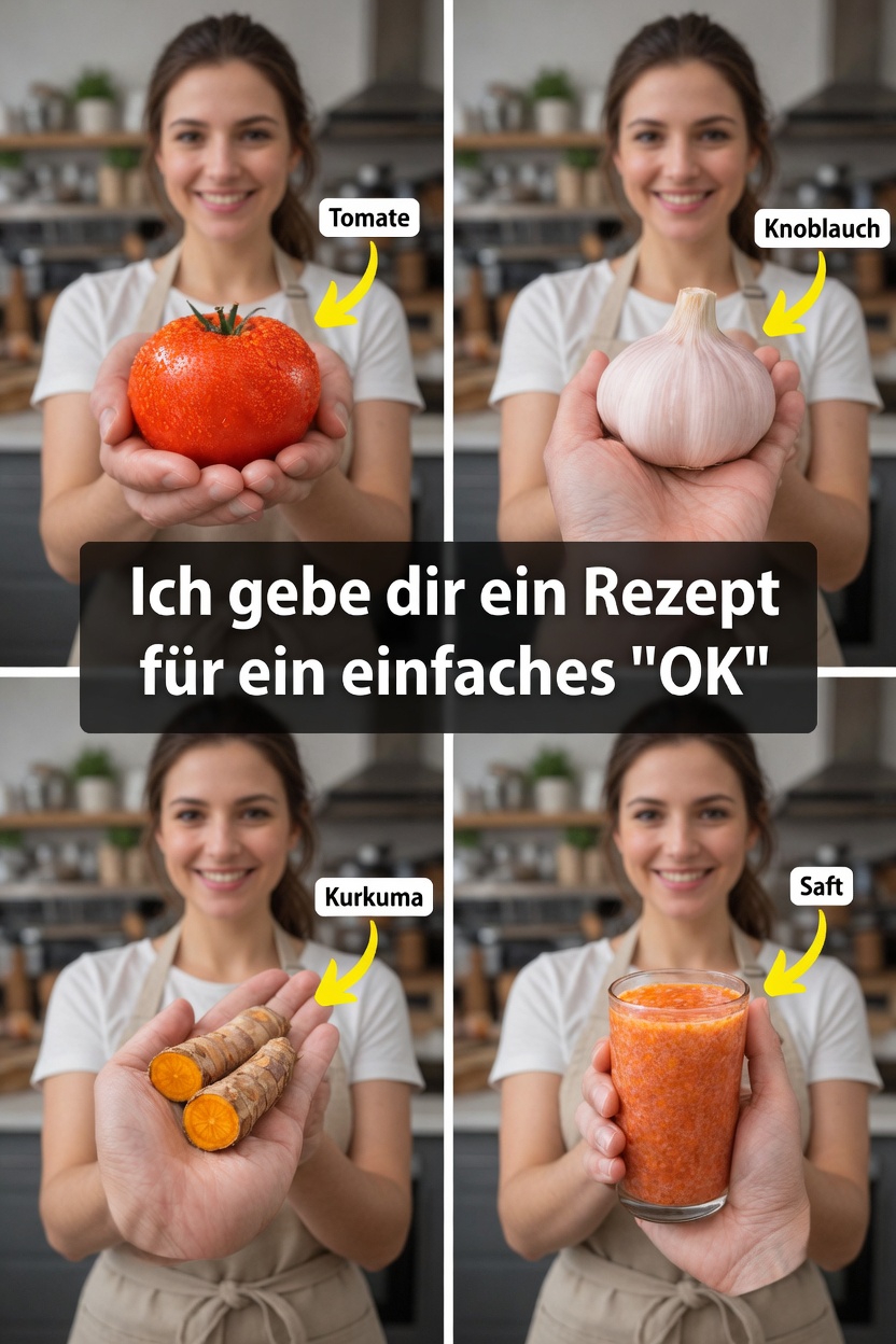 Einfaches Rezept für ein Tomaten-Knoblauch-Kurkuma-Getränk für das Wohlbefinden von Männern über 40