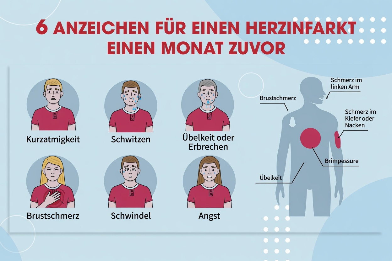 Was sind die 9 möglichen Anzeichen, die Ihr Körper einen Monat vor einem Herzinfarkt zeigen kann?