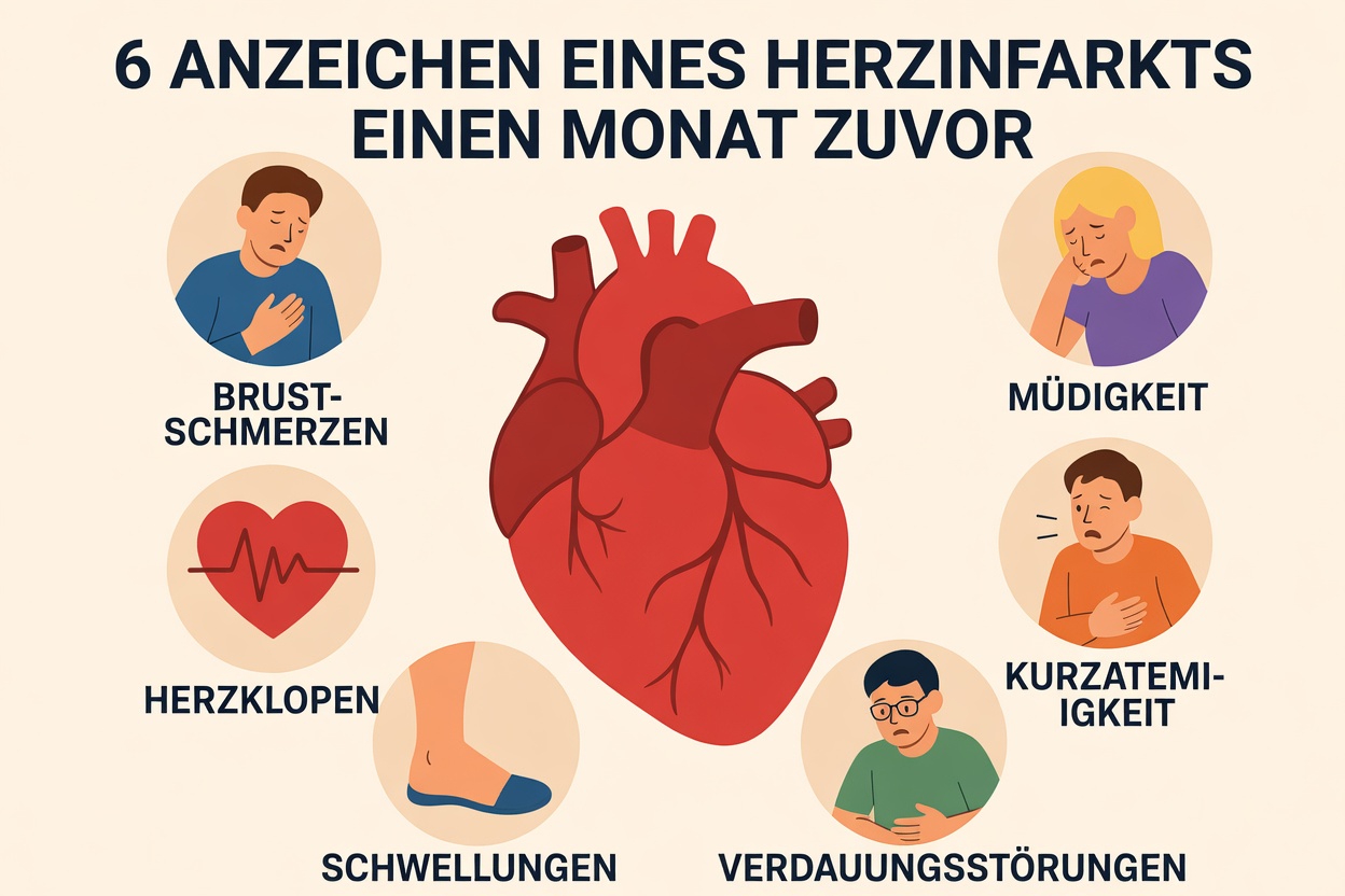 Was sind die 9 möglichen Anzeichen, die Ihr Körper einen Monat vor einem Herzinfarkt zeigen kann?