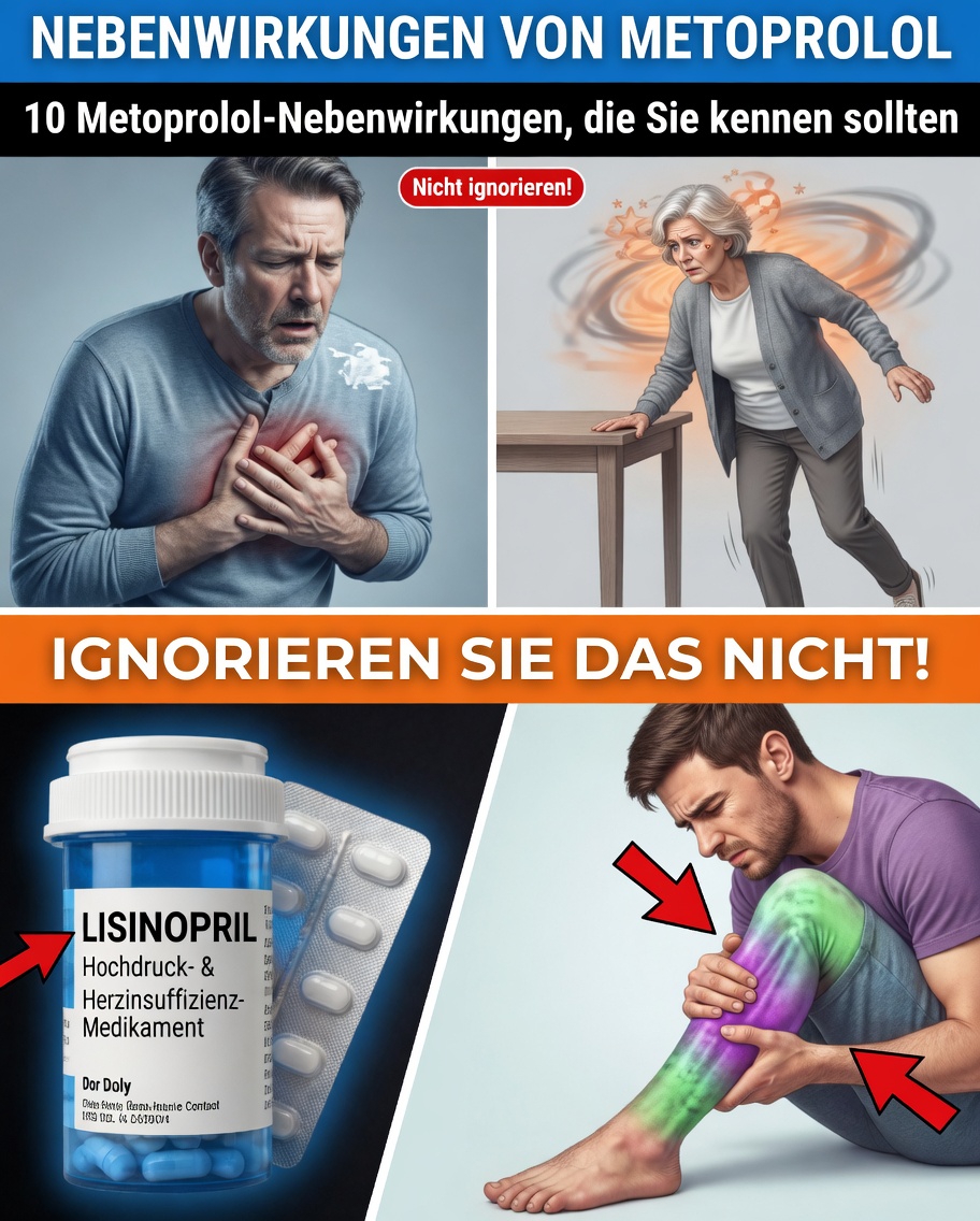 Was sind die 10 häufigen Nebenwirkungen von Metoprolol und wie können Sie sie frühzeitig erkennen?
