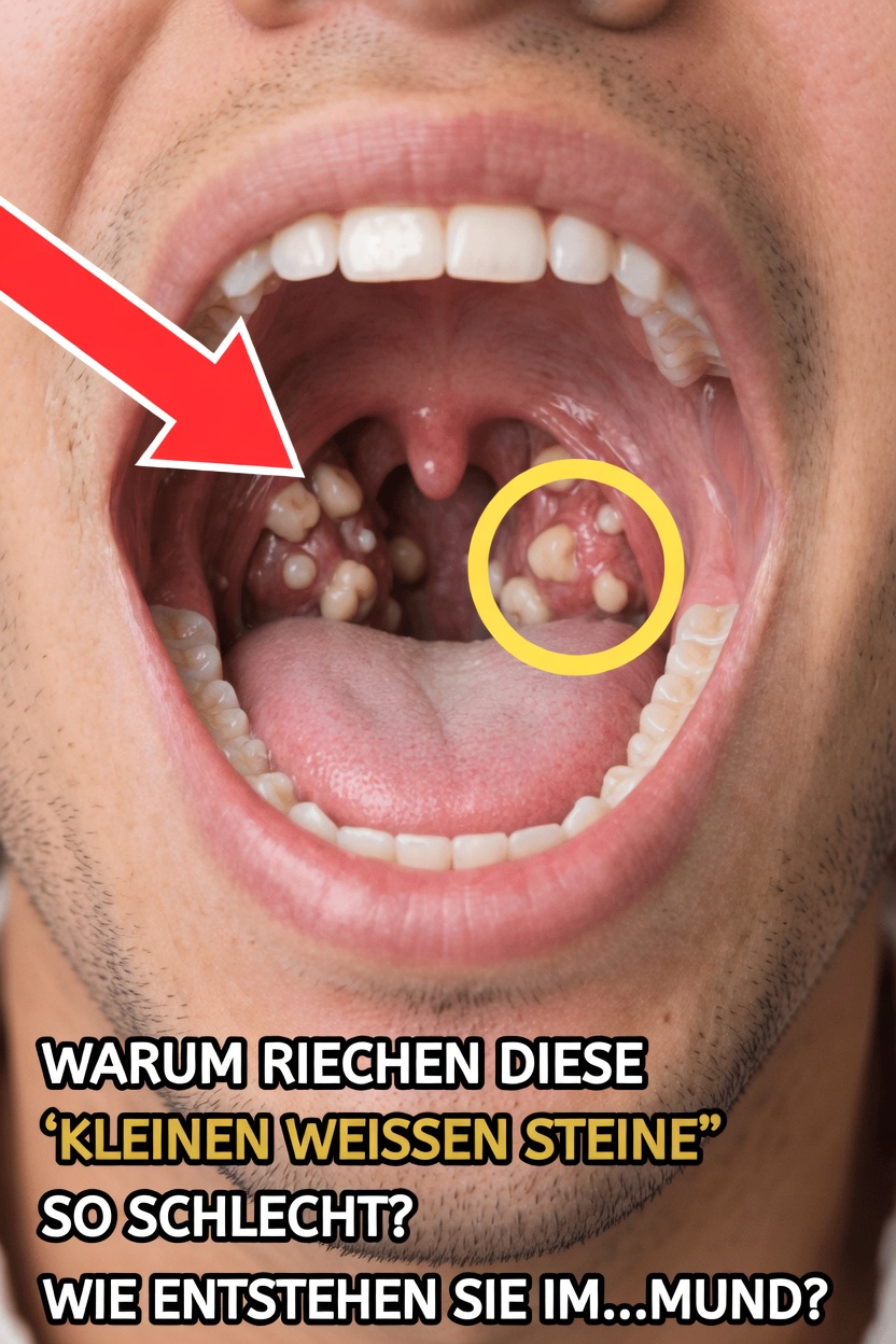 Warum riechen kleine weiße Steine in deinem Mund so schlecht und wie entstehen sie?