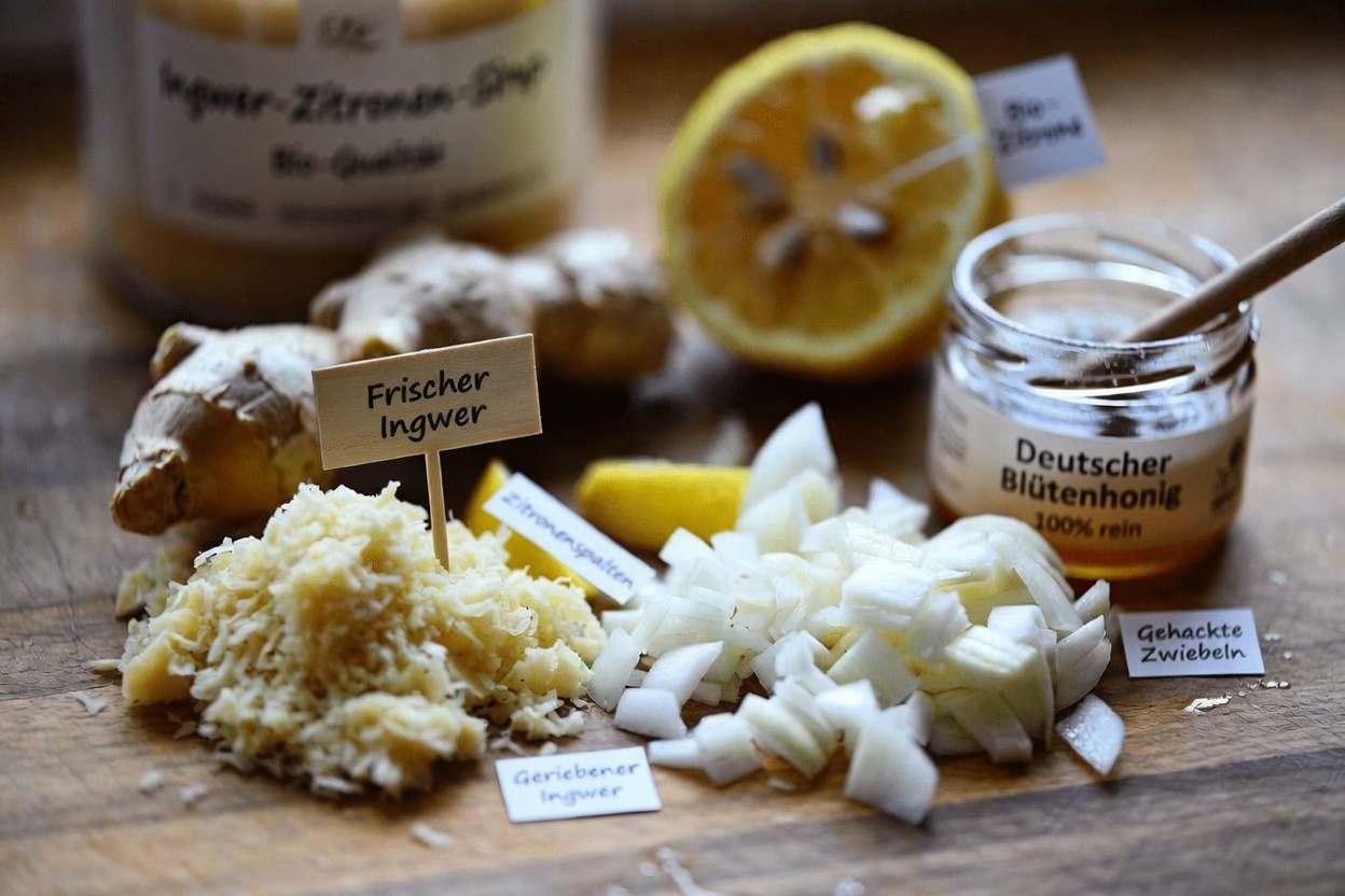 Haben Sie diese einfache Mischung aus Ingwer, Zwiebel, Knoblauch, Zitrone und Honig schon probiert?