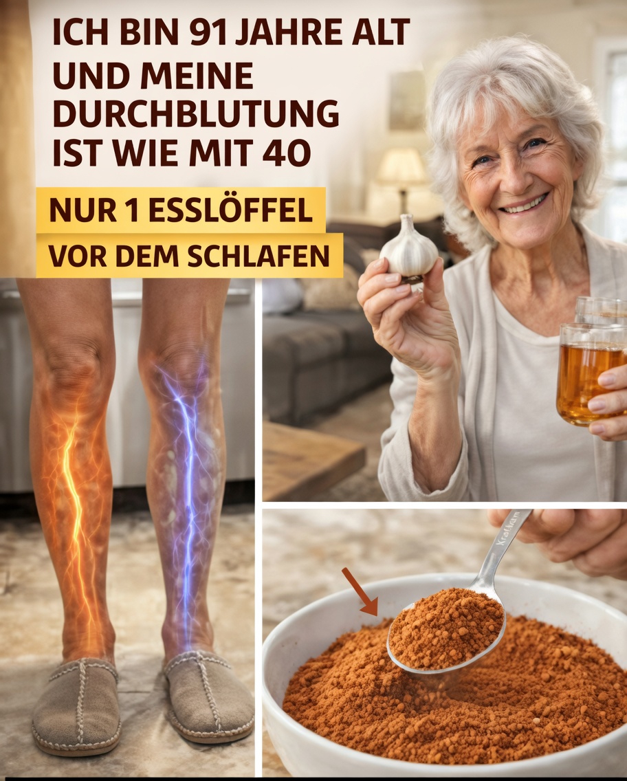 Einfache Gewohnheit vor dem Schlafengehen, die ältere Erwachsene nutzen, um eine gesunde Durchblutung in Beinen und Füßen zu unterstützen