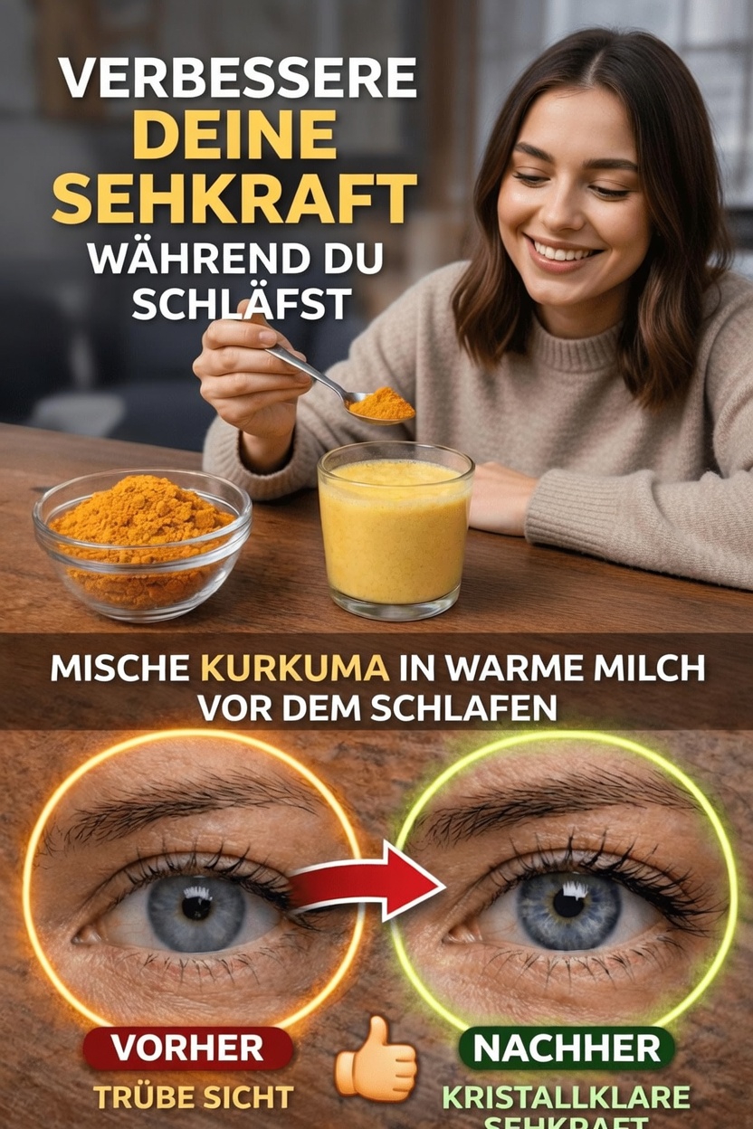 Wie eine einfache nächtliche Gewohnheit mit Kurkuma in warmer Milch Ihr Wohlbefinden der Augen auf natürliche Weise unterstützen könnte