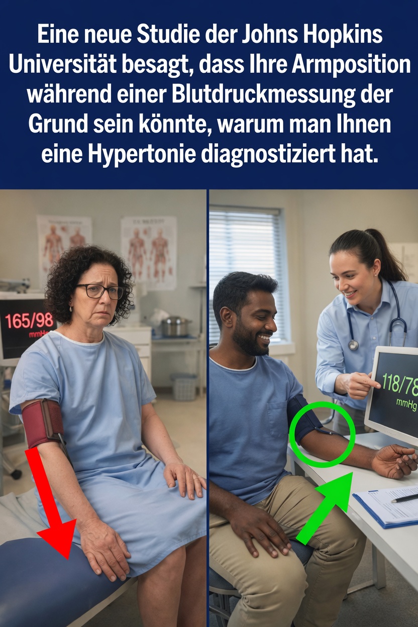 Eine neue Studie von Johns Hopkins zeigt, wie die Position Ihres Arms bei der Blutdruckmessung die angezeigten Werte beeinflussen könnte