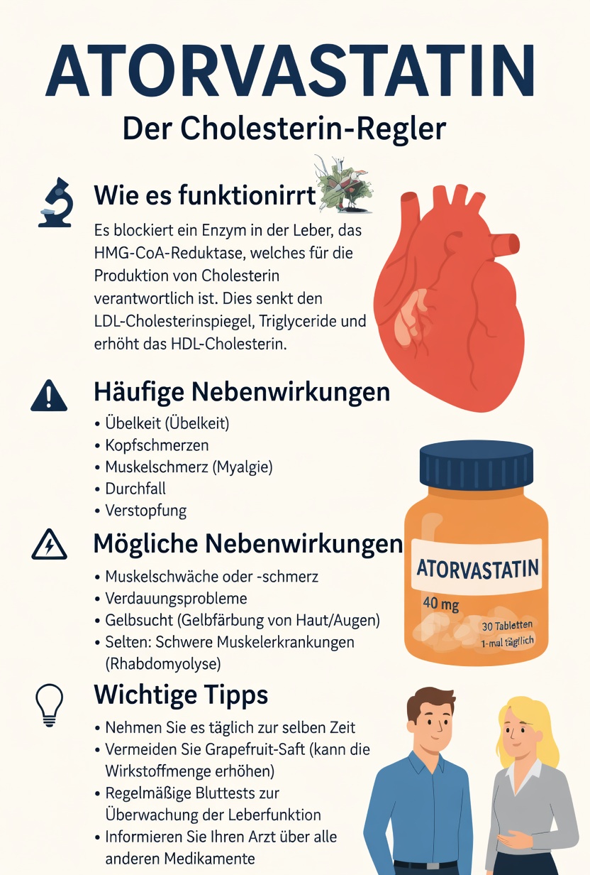 Nebenwirkungen von Atorvastatin: Was Sie über häufige Reaktionen wissen müssen und wie Sie damit umgehen können