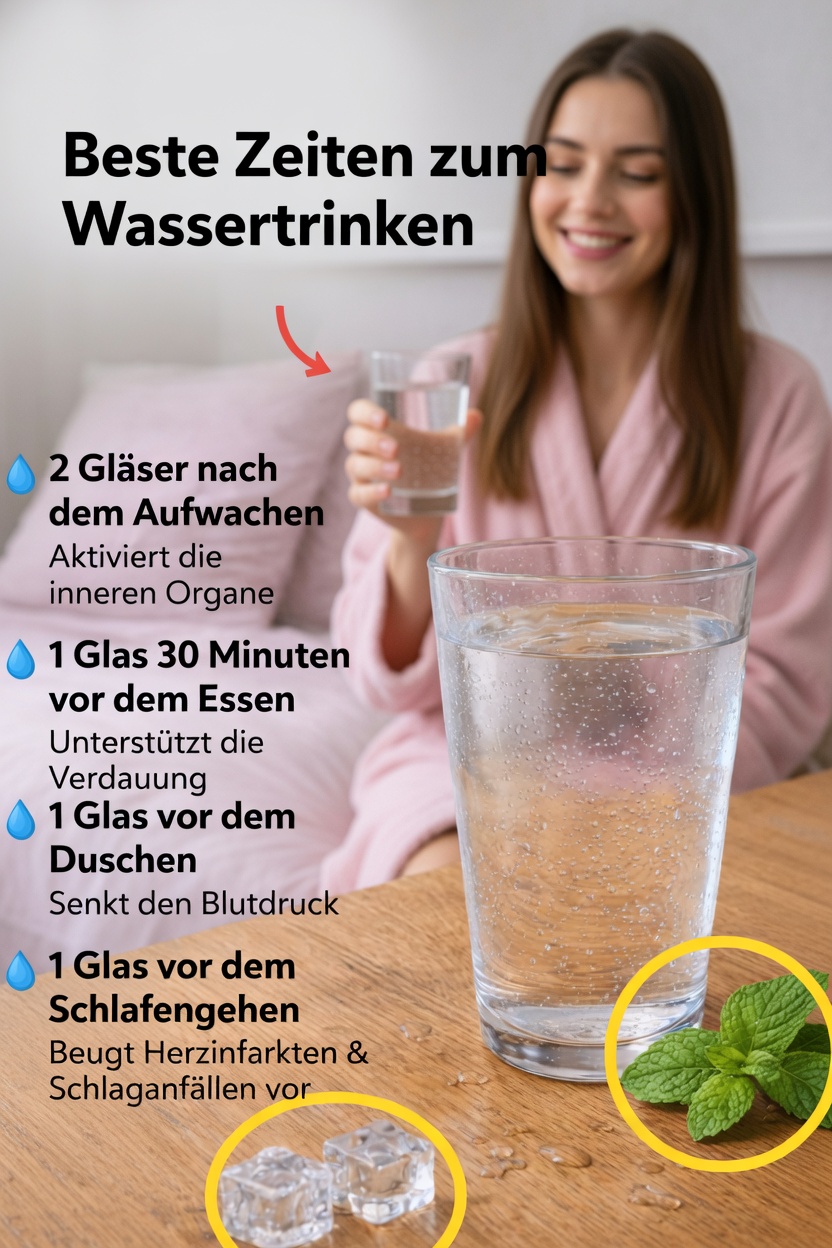 Die besten Zeiten, um Wasser zu trinken, für eine bessere tägliche Hydration und mehr Wohlbefinden