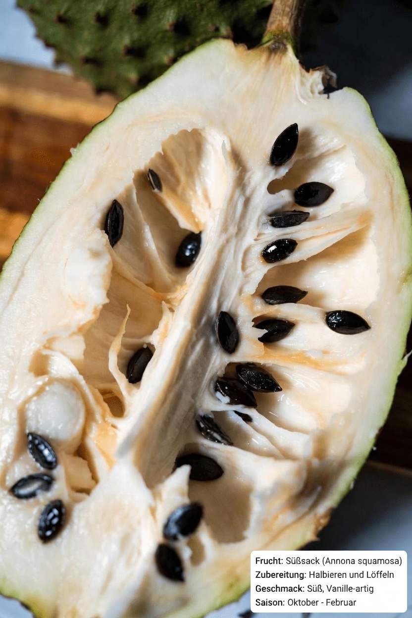 Wie man zu Hause Schritt für Schritt einen köstlichen tropischen Immunitäts-Smoothie mit Stachelannone und Kurkuma zubereitet