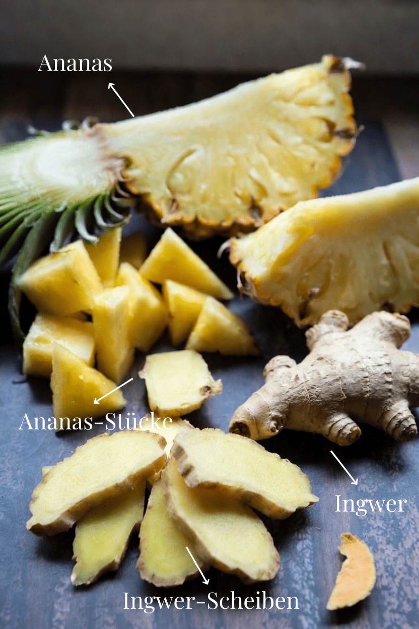 Entdecke dieses einfache Rezept für ein Getränk mit Ananas, Ingwer und Kurkuma zur Unterstützung deiner nächtlichen Nieren-Wellness-Routine