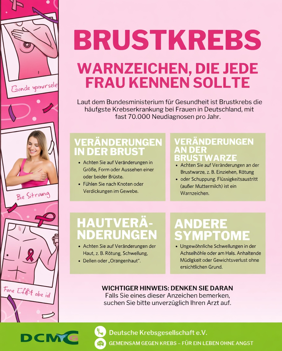 Entdecken Sie die 10 wichtigen Warnzeichen von Brustkrebs, die jede Frau kennen sollte