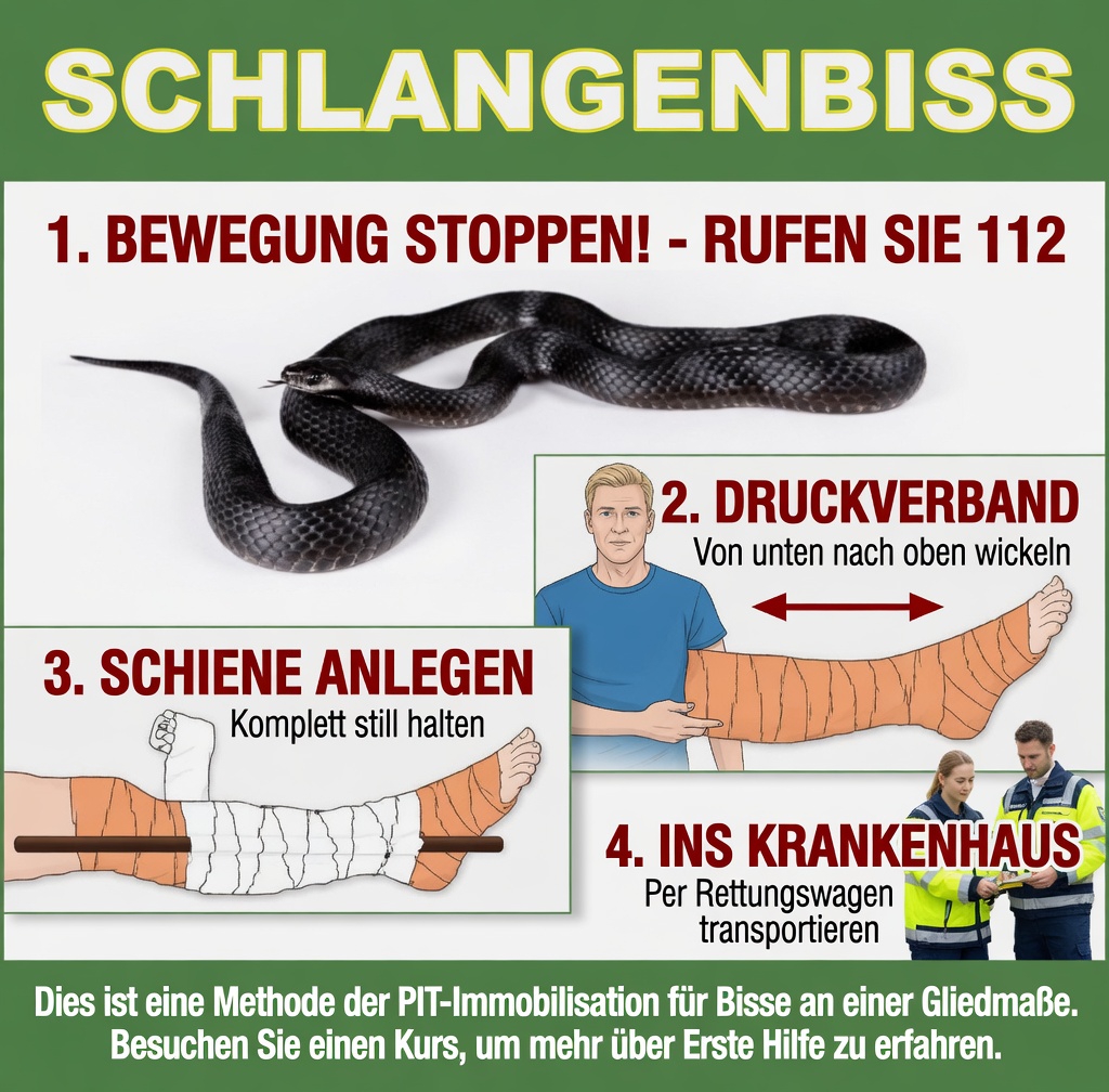 So erkennen Sie giftige und ungiftige Schlangenbisse: Wichtige Anzeichen und Erste-Hilfe-Maßnahmen