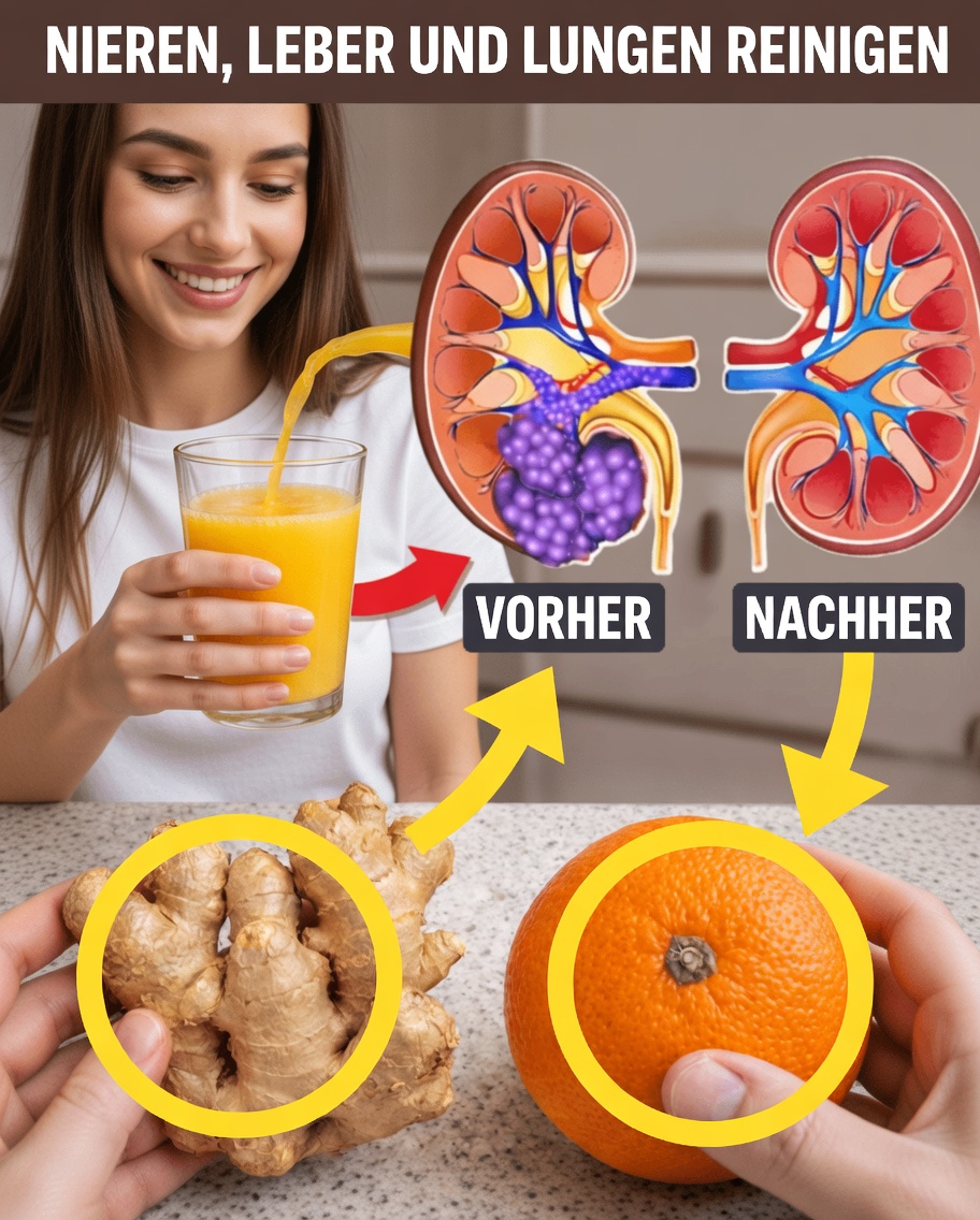 Einfaches Alltagsrezept für ein Ingwer-Orangen-Getränk zur natürlichen Unterstützung der Gesundheit von Nieren, Leber und Lunge