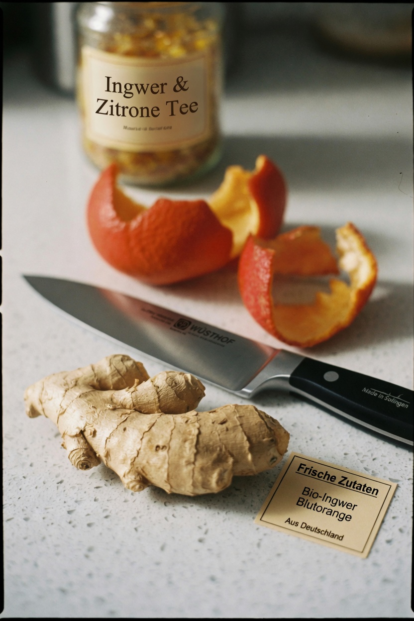 Einfaches Alltagsrezept für ein Ingwer-Orangen-Getränk zur natürlichen Unterstützung der Gesundheit von Nieren, Leber und Lunge