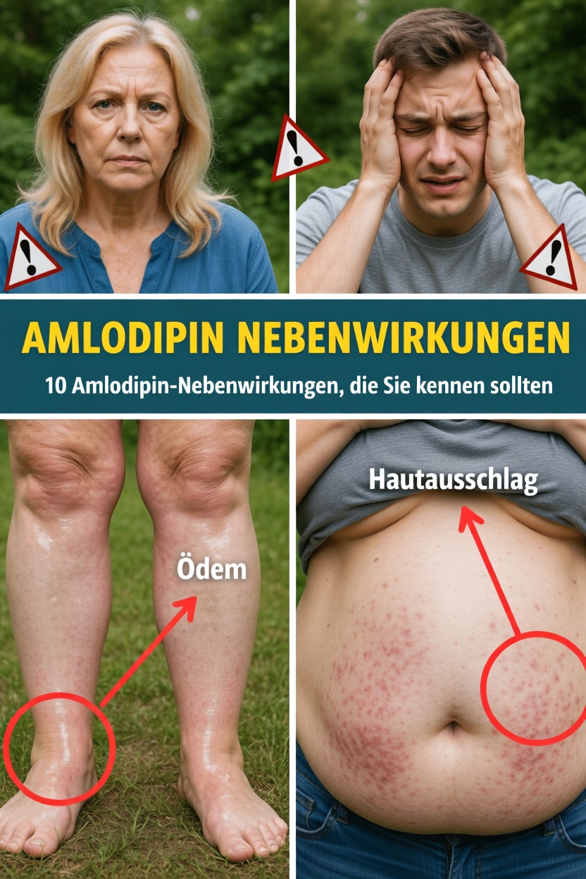 Entdecken Sie die 12 häufigen Nebenwirkungen von Amlodipin, die Sie kennen sollten, und wie Sie sie erkennen können