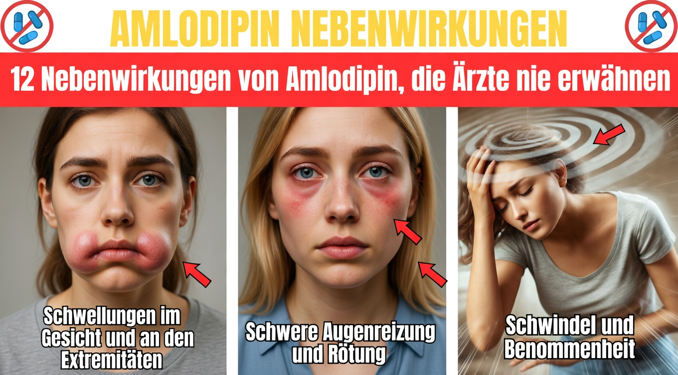 Entdecken Sie die 12 häufigen Nebenwirkungen von Amlodipin, die Sie kennen sollten, und wie Sie sie erkennen können