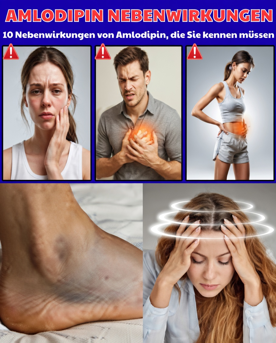 Entdecken Sie die 12 häufigen Nebenwirkungen von Amlodipin, die Sie kennen sollten, und wie Sie sie erkennen können