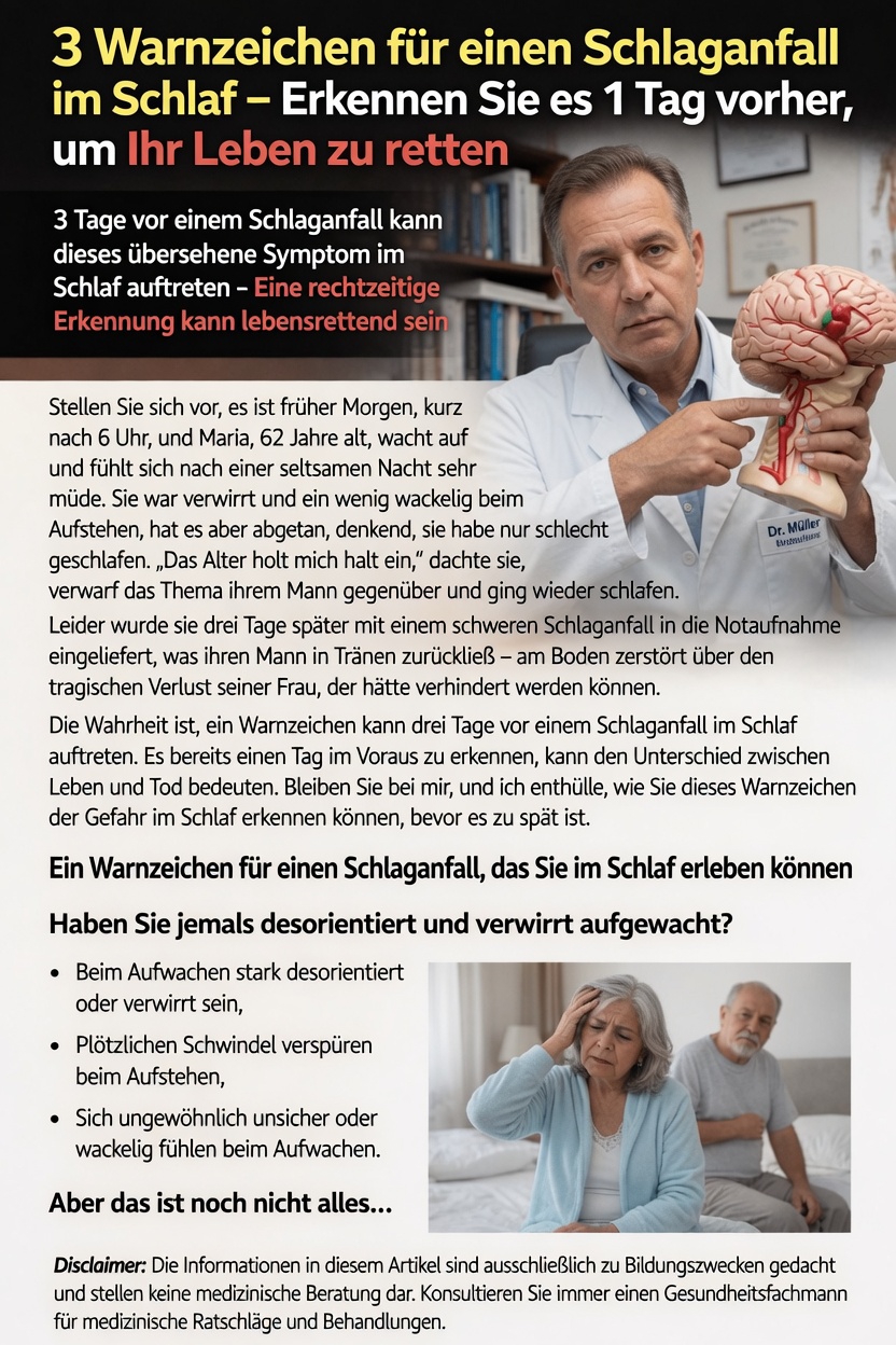 Könnte dieses Schlafsymptom ein Warnzeichen für einen Schlaganfall sein?