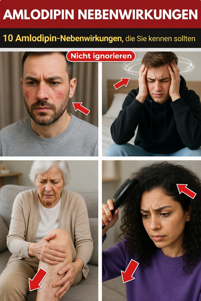 Was sind die 10 häufigsten Nebenwirkungen von Amlodipin und wie können Sie diese im Alltag bewältigen?