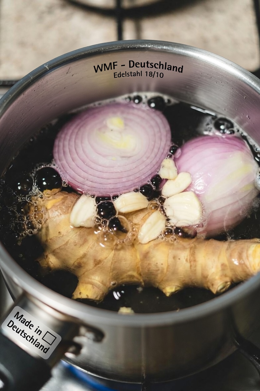 Das Rezept für Morgen- und Nach-dem-Abendessen-Tee mit Ingwer, Kurkuma, Zwiebel, Knoblauch, Zimt und Guavenblatt