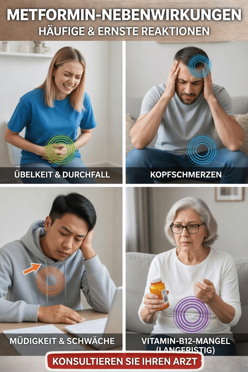 Was sind die häufigen und schwerwiegenden Nebenwirkungen von Metformin, die Sie kennen sollten?