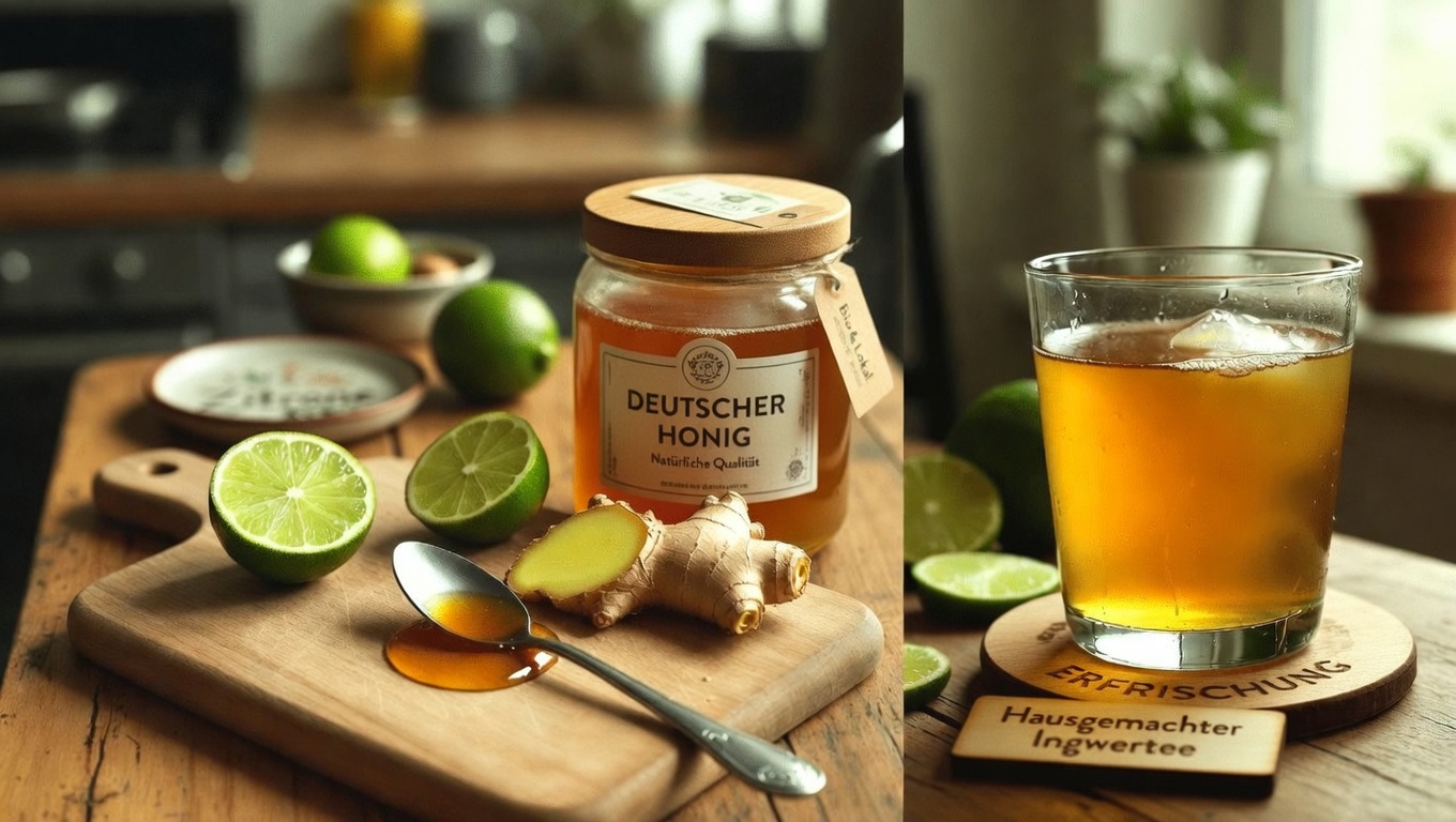 Ein einfaches Abendritual: Ein natürliches Getränk aus Ingwer, Limette und Honig für das tägliche Wohlbefinden entdecken