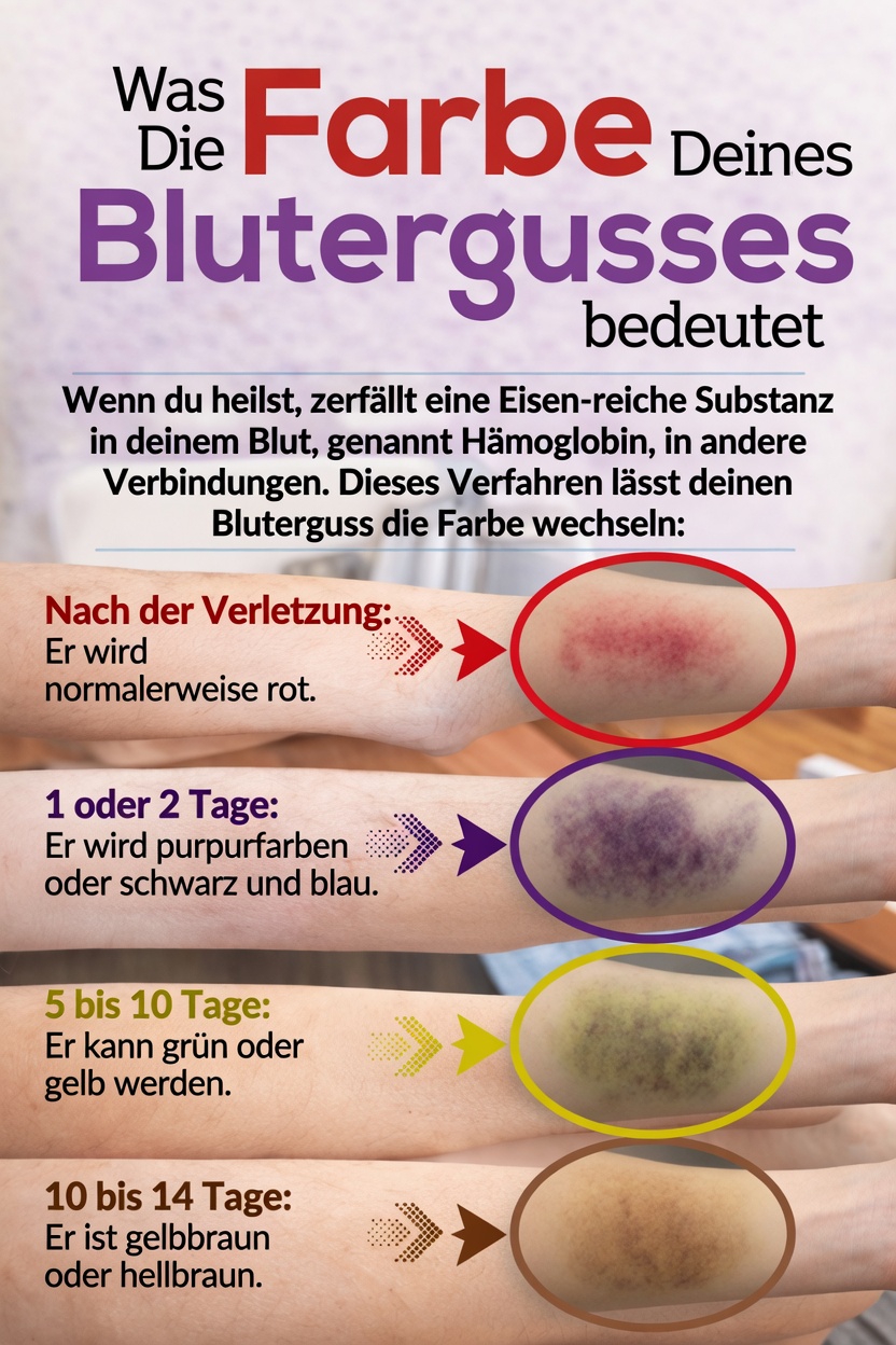 Was bedeutet die Farbe Ihres Blutergusses? Eine Warnung, die Ihr Körper Ihnen senden könnte