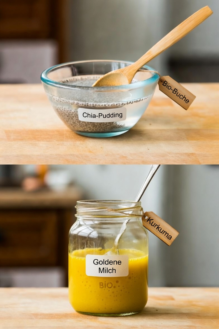 Eine einfache Morgenroutine: Ein erfrischendes Getränk mit Kurkuma, Zitrone, Honig und Chiasamen entdecken