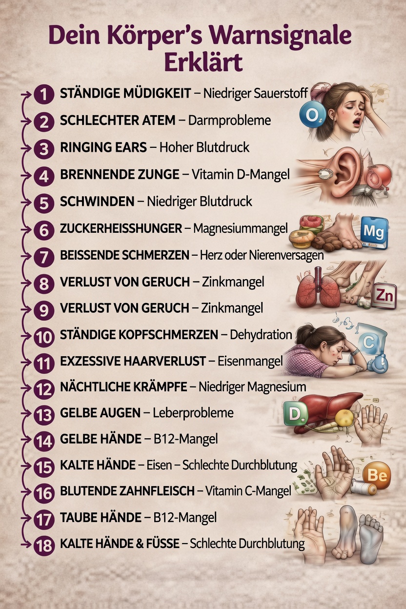 7 überraschende Körpersignale, die auf ernsthafte Gesundheitsprobleme hindeuten könnten, die Sie nicht übersehen sollten