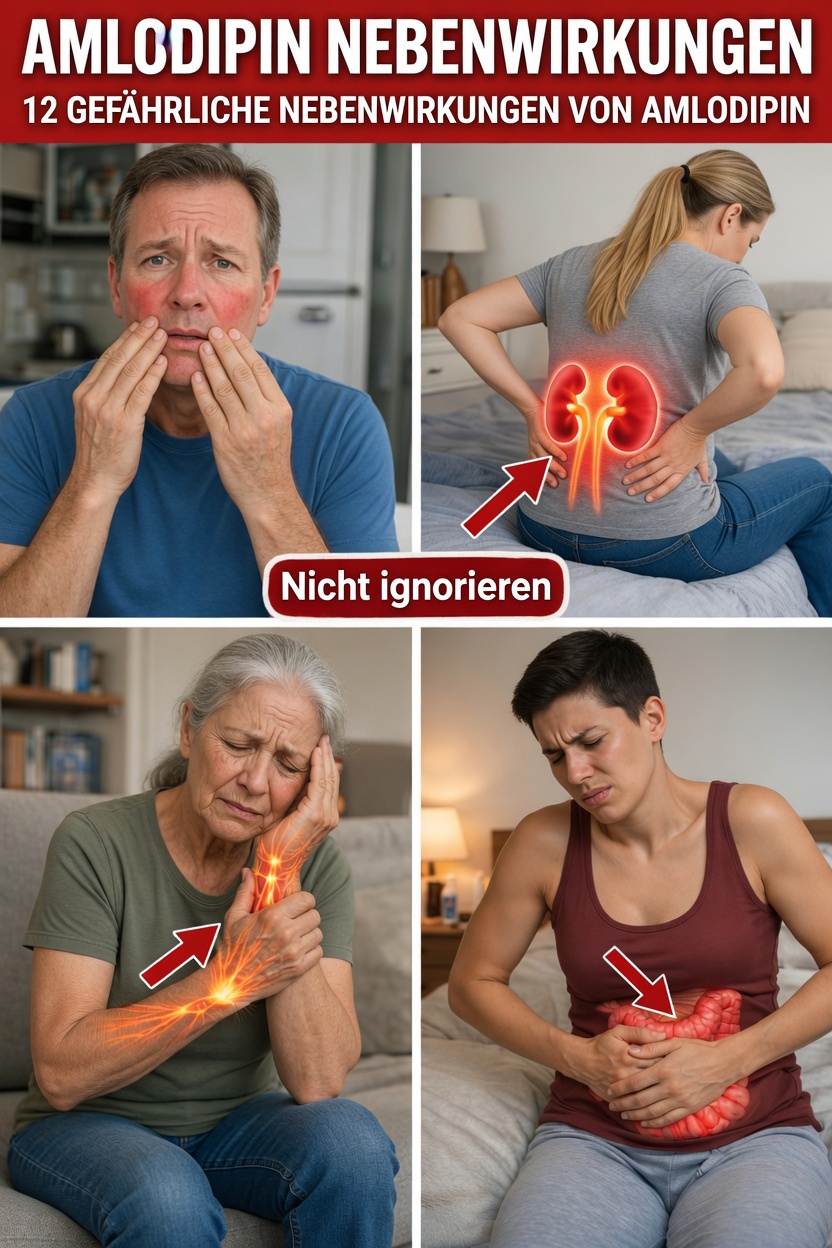 12 mögliche Nebenwirkungen von Amlodipin, die Sie kennen sollten, wenn Sie dieses Medikament einnehmen