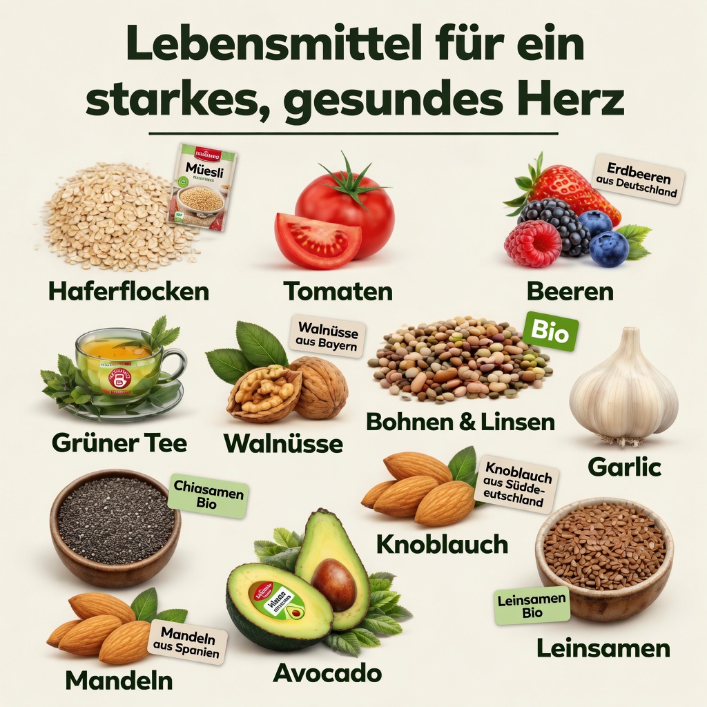 Entdecken Sie kraftvolle Lebensmittel, die auf natürliche Weise einen herzgesunden Blutfluss und gesunde Arterien unterstützen