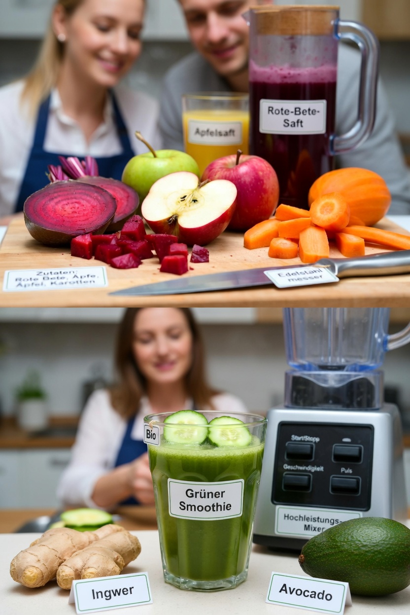 Entdecke 6 leckere hausgemachte Saftrezepte zur natürlichen Unterstützung von Energie, Immunität und erholsamem Schlaf