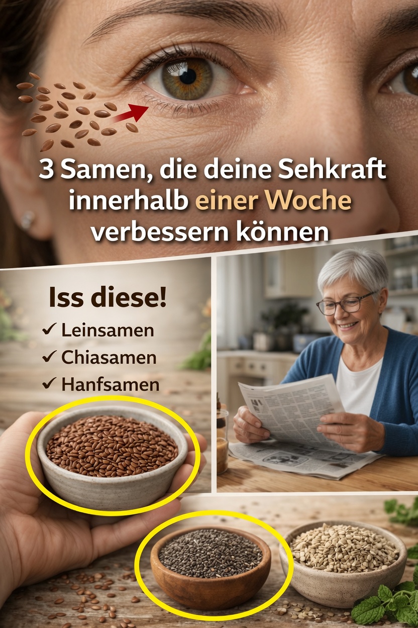 3 nährstoffreiche Samen – Leinsamen, Chiasamen und Hanfsamen –, die Ihre Augengesundheit auf natürliche Weise unterstützen können
