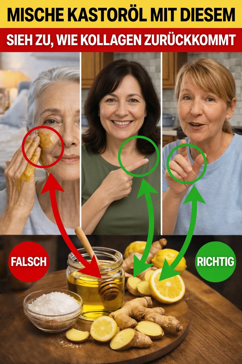 Über 50? So mischst du Rizinusöl mit Zitrone, Ingwer, Honig und Wasser für deine Hautpflegeroutine