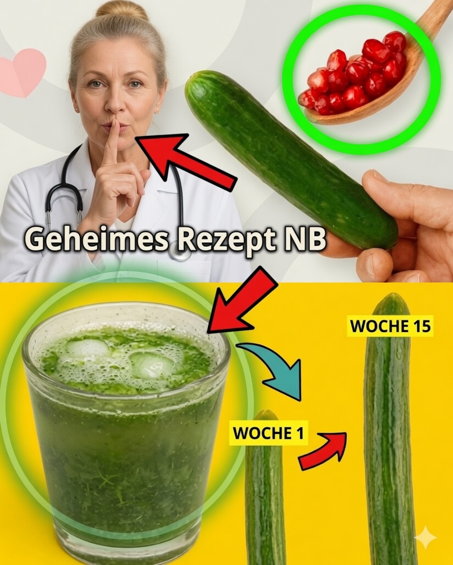 Natürliches Rezept, um Ihre Energie vor dem Schlafengehen zu steigern: Das Geheimnis von Gurke und Granatapfel