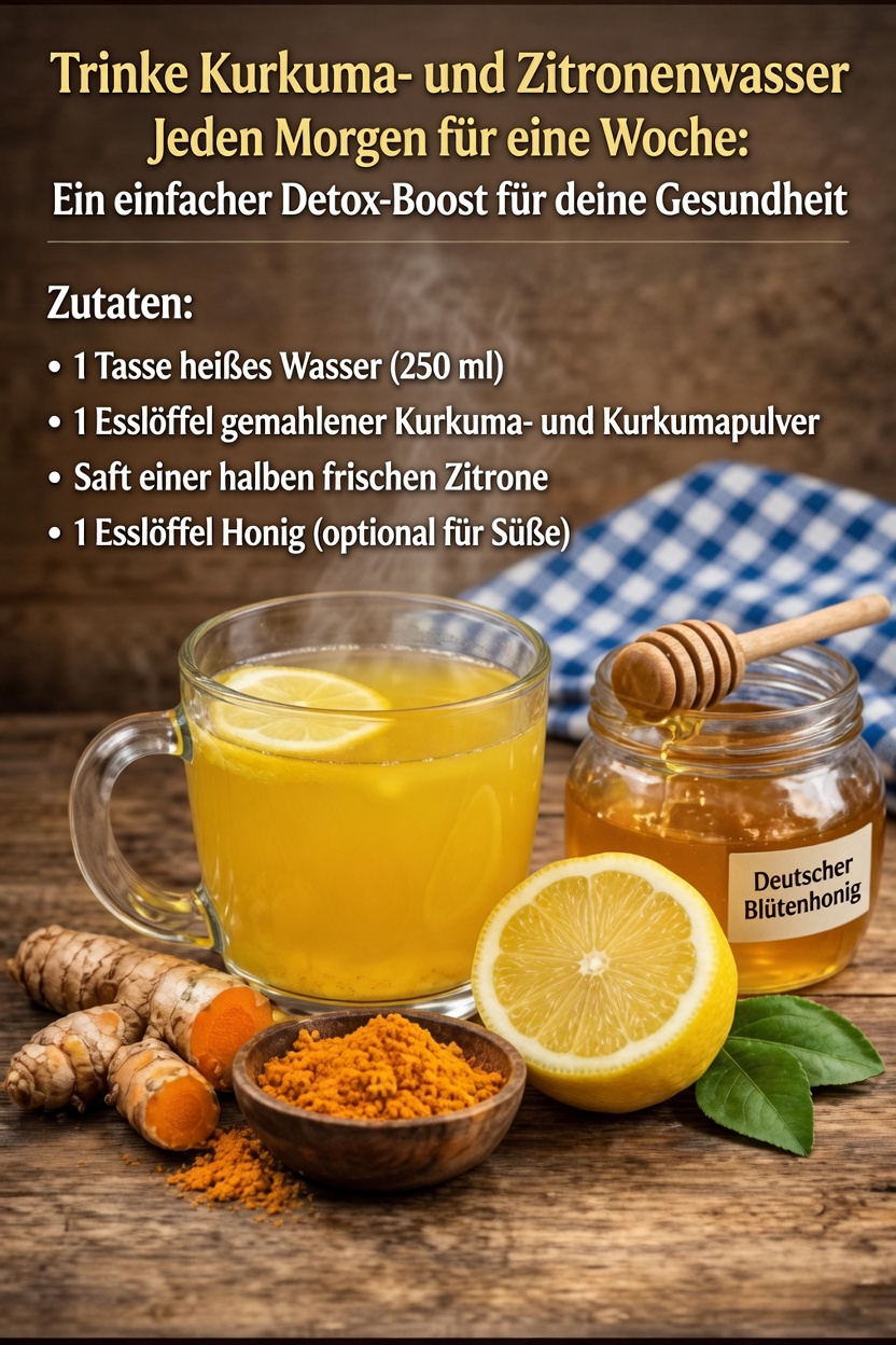 Morgendrink mit Kurkuma, Zitrone, Honig und Chia: Eine einfache Art, den Tag mit natürlichen Zutaten zu beginnen