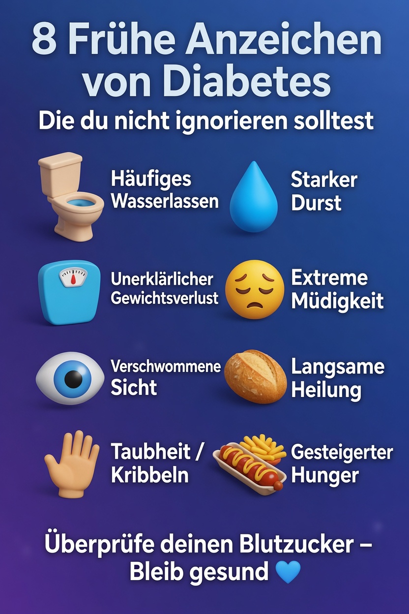 Erkennen Sie diese 15 frühen Anzeichen von Diabetes, die auf Ihrer Haut und Ihrem Körper auftreten können?