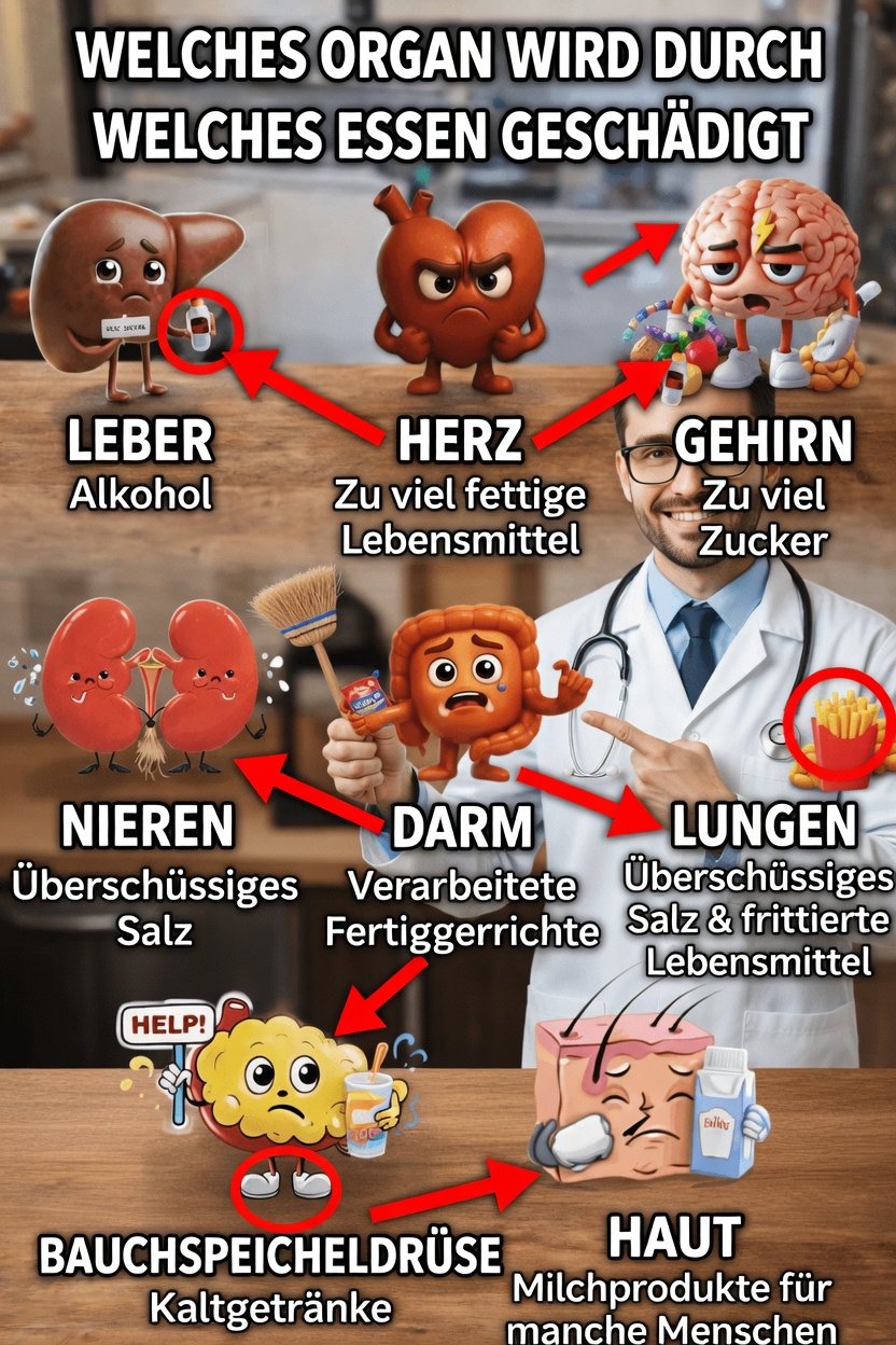 Welche Lebensmittel können bestimmten Organen schaden? Einfache Wege, die Gesundheit Ihres Körpers zu unterstützen