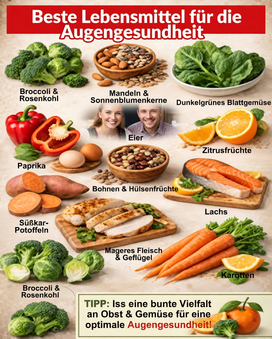 Entdecken Sie alltägliche Lebensmittel und Gewohnheiten, die die Augengesundheit und das Wohlbefinden Ihrer Augen im Alltag unterstützen können