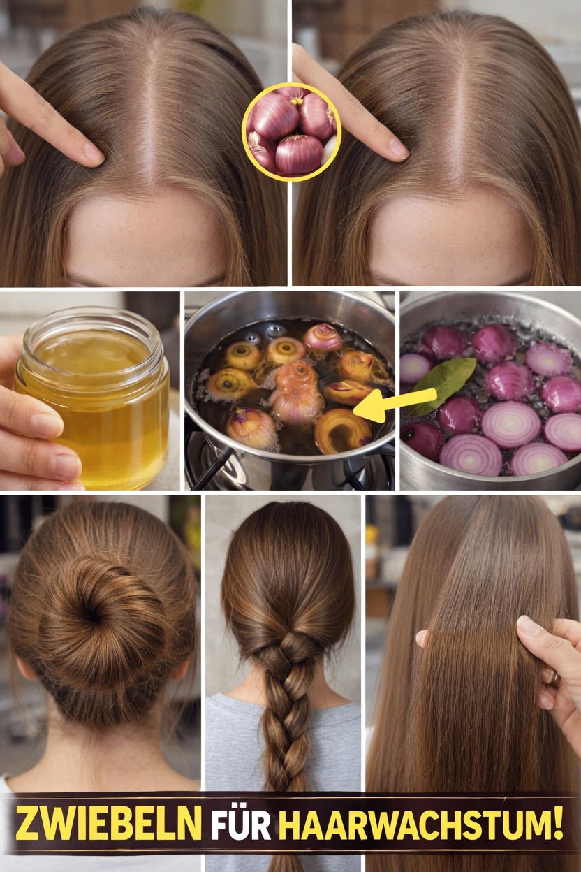 Zwiebelsaft als natürliche Möglichkeit zur Unterstützung der Haargesundheit und des Haarwachstums