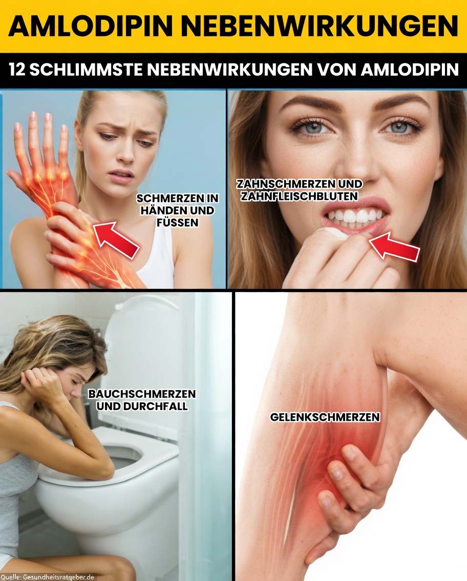 Was sind die häufigsten Nebenwirkungen von Amlodipin? 12 Dinge, auf die Sie achten sollten