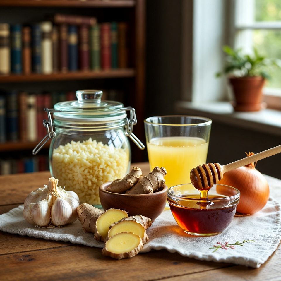 Ein natürliches Heilmittel gegen Grippe und Erkältungen: Knoblauch, Ingwer, Zwiebel, Zitronensaft und Honig – der ultimative Gesundheitsschub