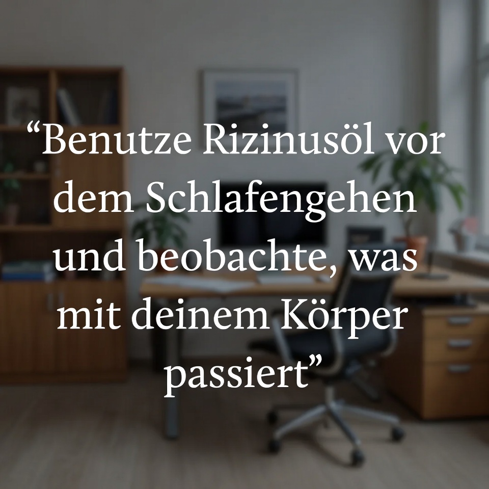 Verwende Rizinusöl vor dem Schlafengehen und sieh, was mit deinem Körper passiert